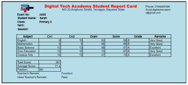 Student Result Management System (Excel-Based)