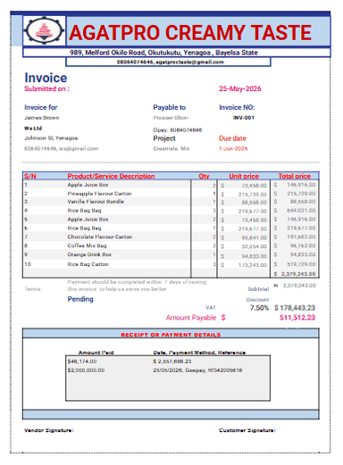 Automated Invoice for Accounts Receivables (Google Sheet-Based)